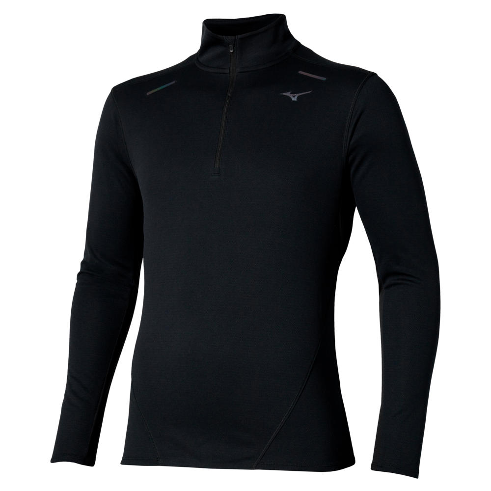 Mizuno Tech Thermal Charge Half Zip Long Sleeve Tee Noir Homme TailleL